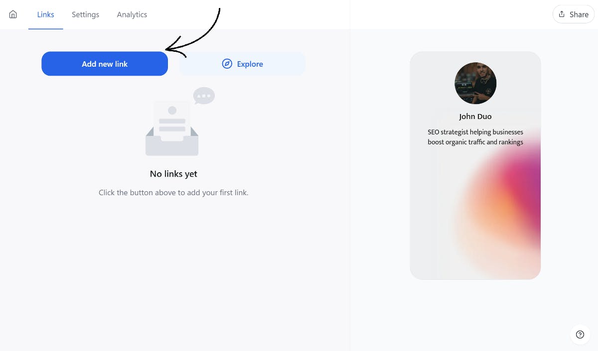 Social Editor click Explore button