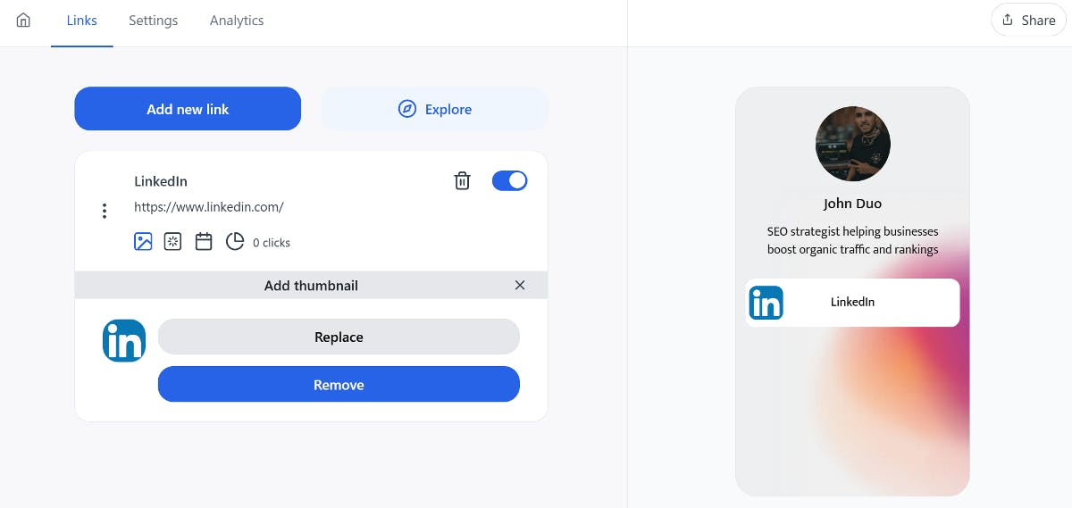 Assign an icon to LinkedIn button