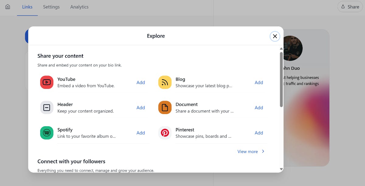 Social specialized button blocks