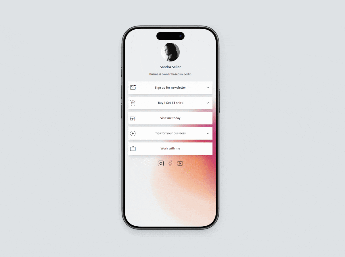 TikTok link in bio using Social