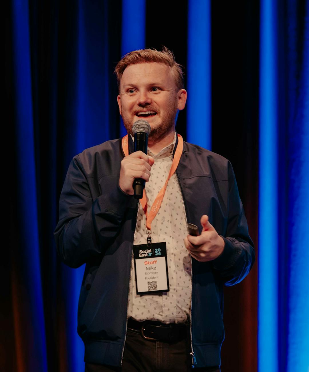 Photo of Mike Morrison speaking at an event