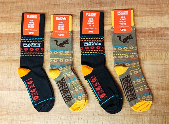 Custom socks for Los Bagels company store 