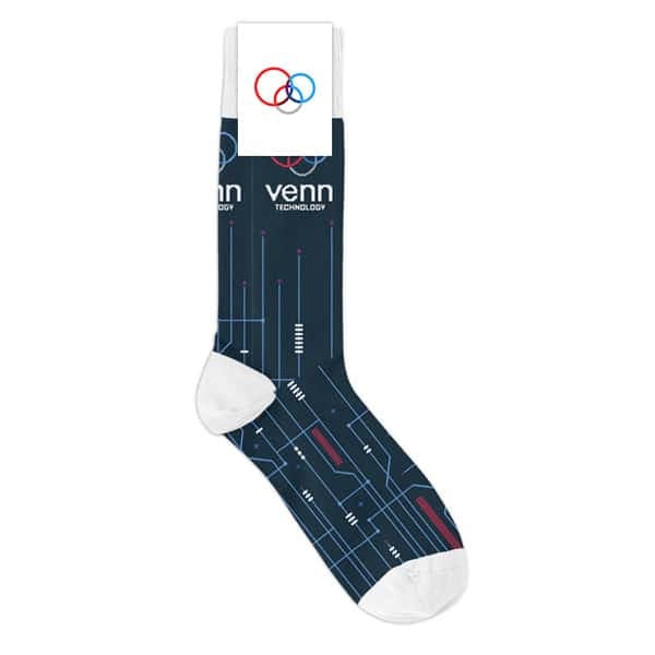 Custom Socks for Venn Technology Employee Appreciation and Corporate Gifting