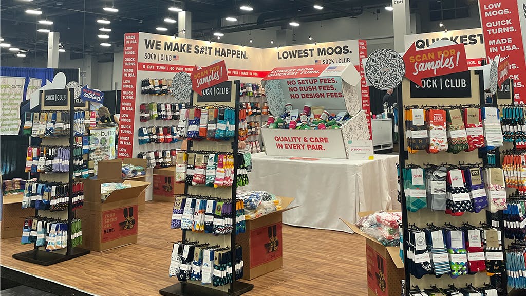 Sock Club trade show booth