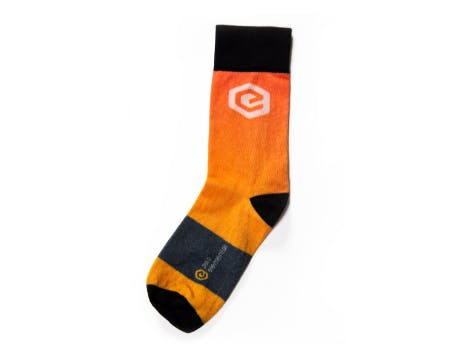 Orange custom sock with logo