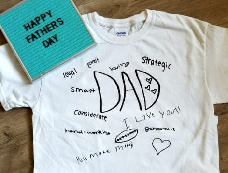 A DIY t-shirt is fun to create and is sure to be a unique Father's Day gift 