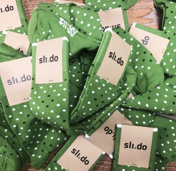 Custom Socks for Slido Branded Holiday Gifts for Clients and Employees