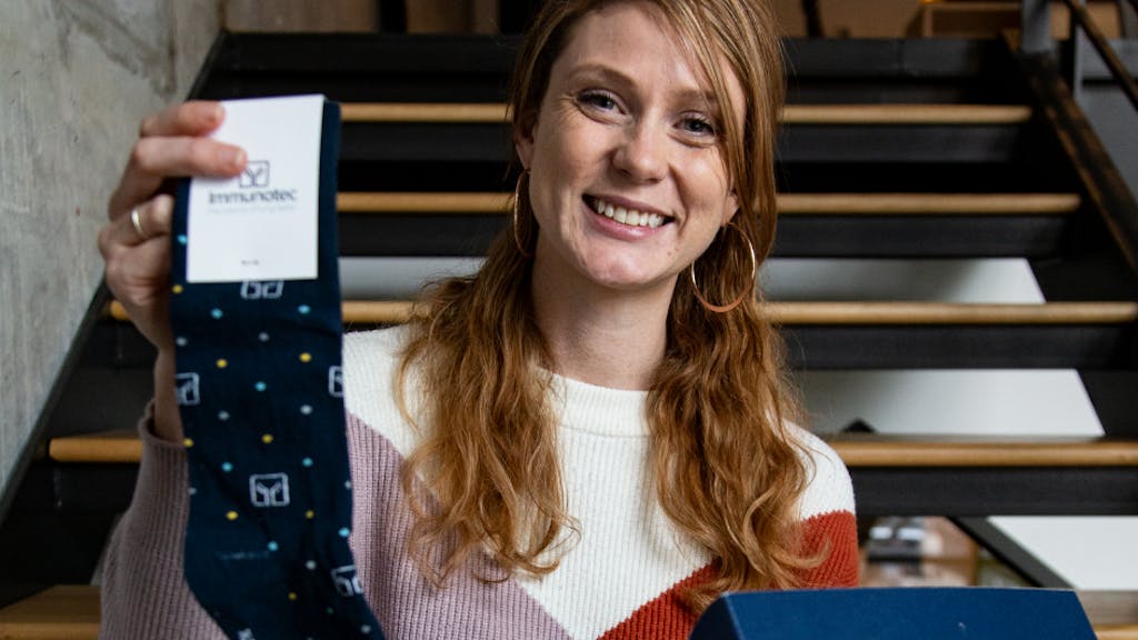Holiday socks for employee gift box