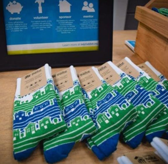Custom Socks for Greater Indy Habitat for Humanity Donor Gifts
