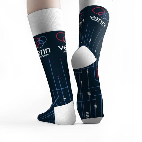 Custom Socks for Venn Technology Employee Appreciation and Corporate Gifting