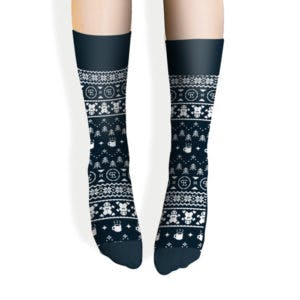 Custom socks for Enchant Christmas by Sock Club front view 