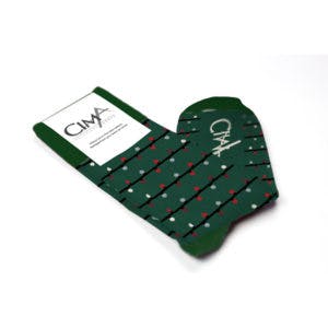 Custom socks for CIMA Solutions Group by Sock Club with custom packaging 