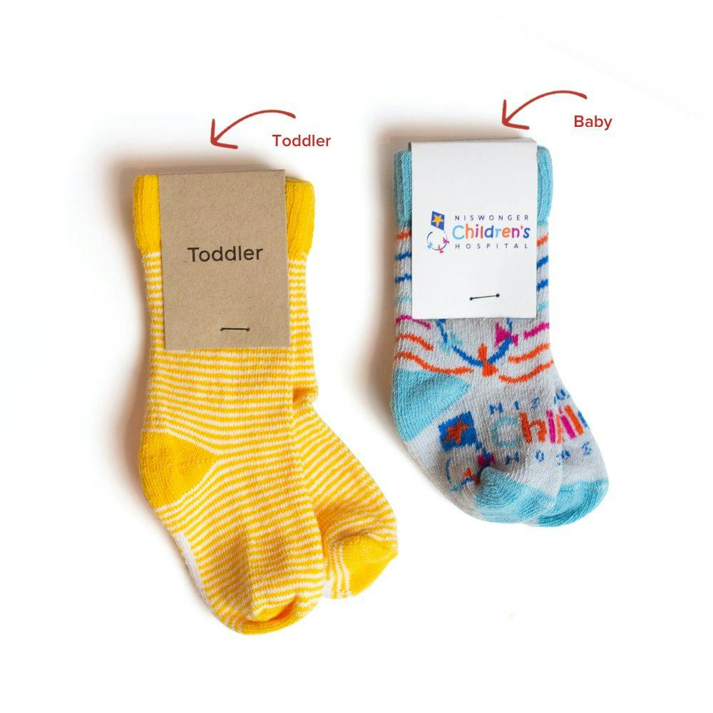 Custom Baby Sock and Branded Toddler sock with stripes