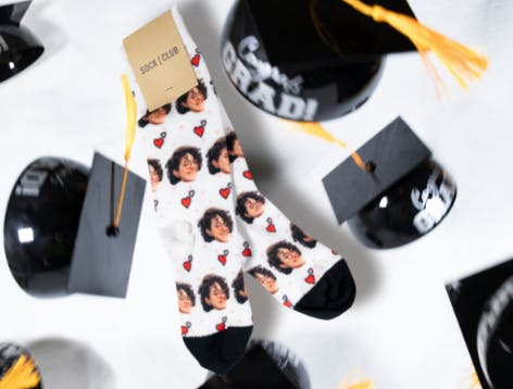 white face socks for graduation gift