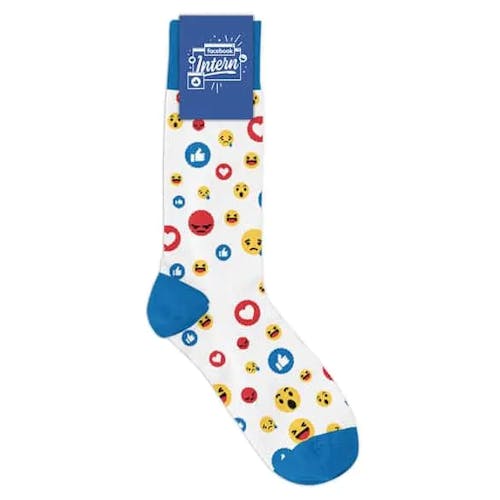 Facebook emoji custom socks for intern employee appreciation gifts
