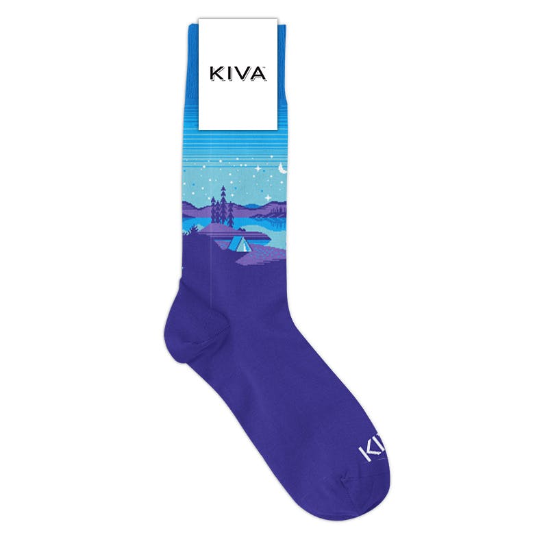 Kiva Confections blue landscape custom sock