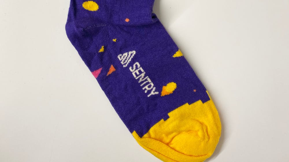 front of sentry custom sock design