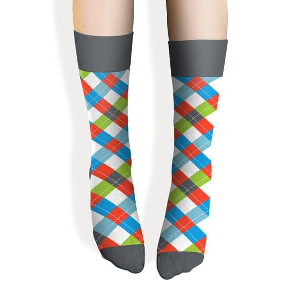 custom argyle sock sock for microsoft  worn by model