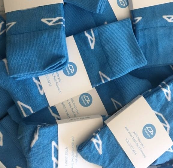 Custom Socks for Bluetent Branded Swag and Custom Event Giveaways