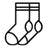 Illustrated icon showing socks to demonstrate the Sock Club has a low minimum for branded knitted socks