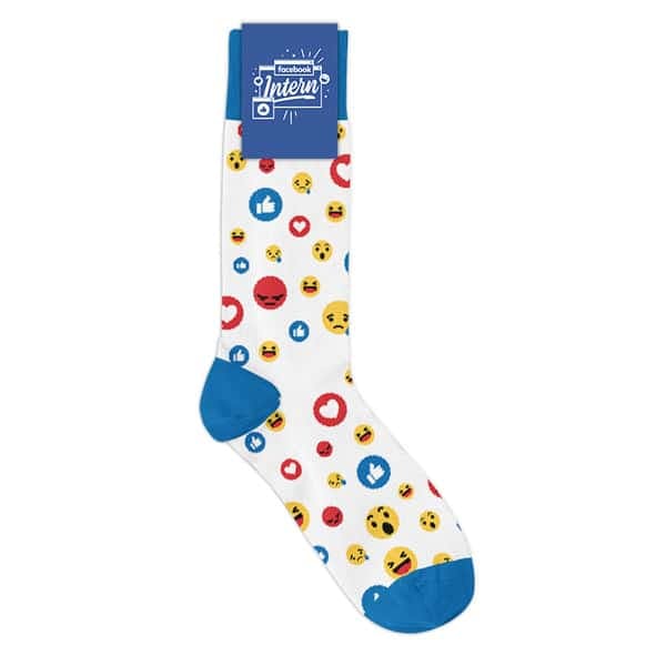 Facebook intern custom socks for company swag 