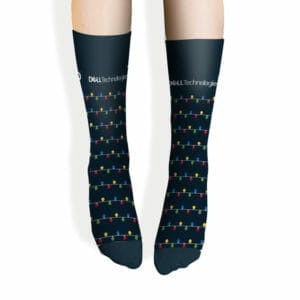 Custom socks for Dell Technologies by Sock Club front view