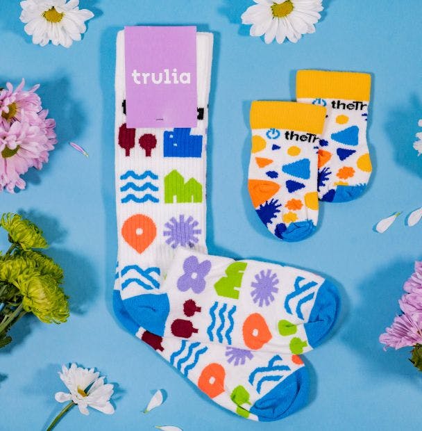 Matching custom socks in baby and adult sizes for Mother's Day