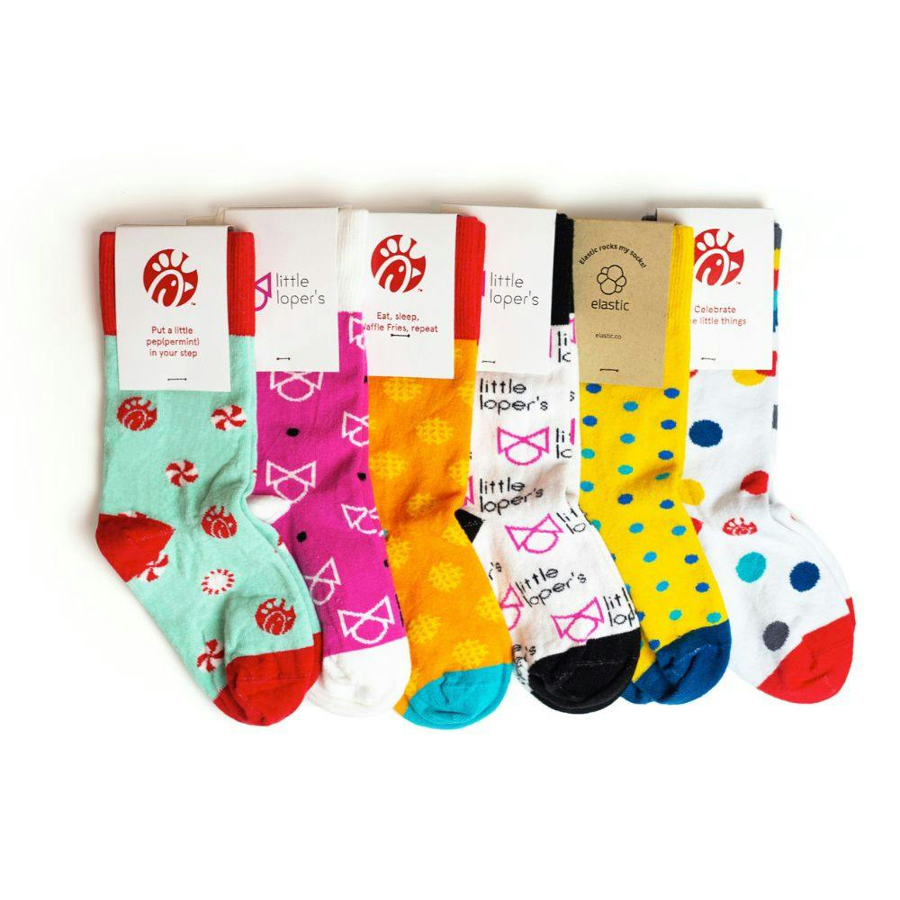 Custom Sock for Kids with logo and Yotpo logo in a youth size