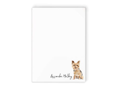 Custom notepad with a dog's face on it 