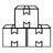 Illustrated icon of 3 packed boxes showing that Sock Club offers kitting and fulfillment services