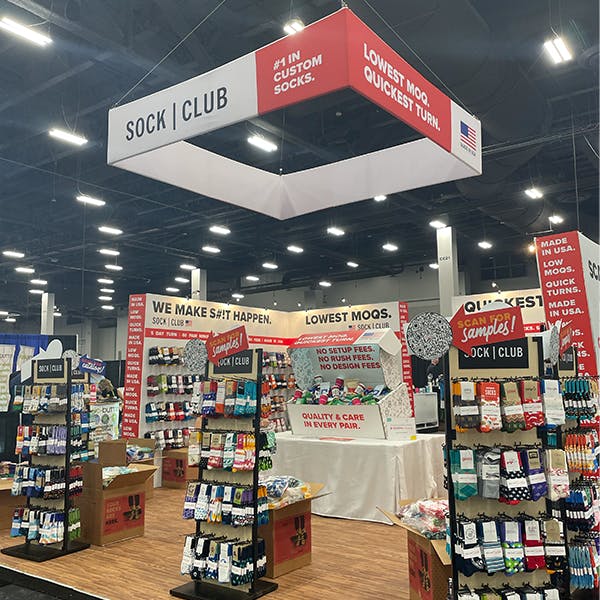 Sock Club tradeshow booth display