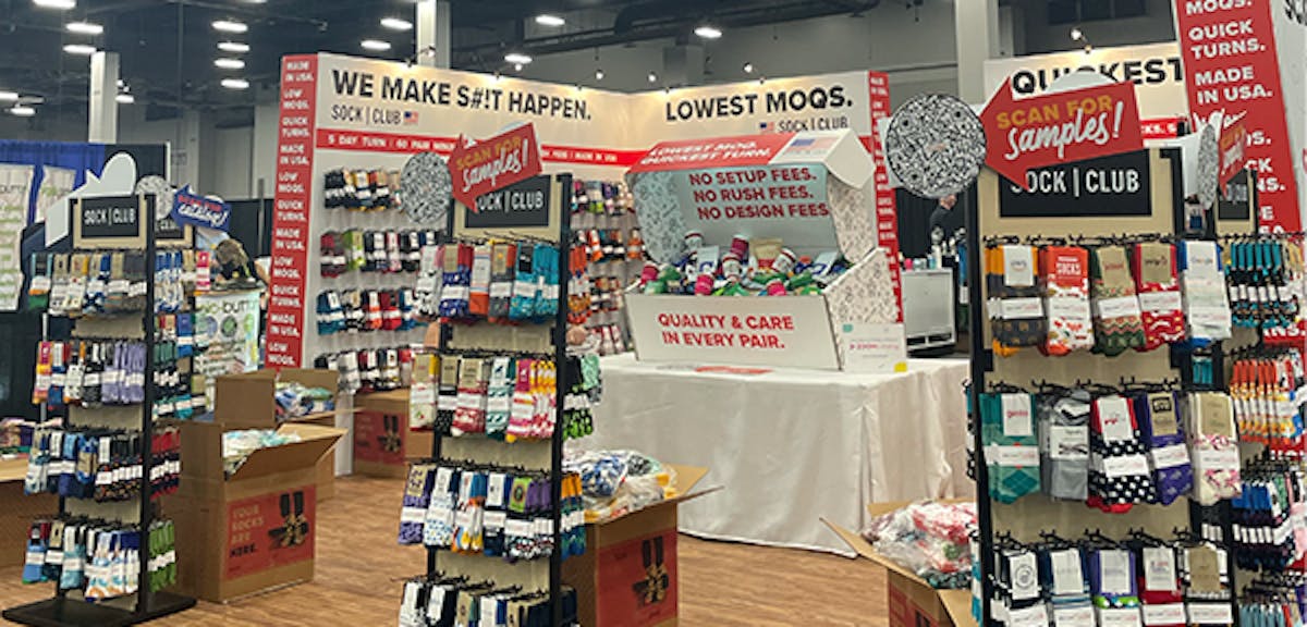 Sock Club tradeshow booth display
