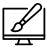 Icon of a paintbrush and a computer showing that you get full design support with Sock Club custom socks