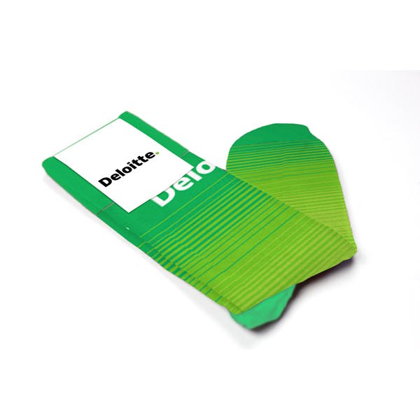 Folded View of Quick Ship Custom Sock for Deloitte Rush Project