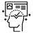 Icon showing the outline of a man's head with a brand that he recognizes to illustrate the concept of brand awareness