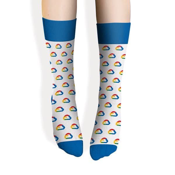 Custom socks for Google Cloud by Sock Club front view 