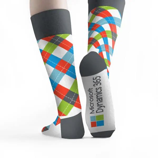 Custom socks for Microsoft 365 by Sock Club rear view 