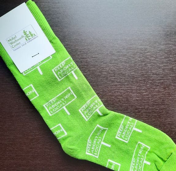 Custom branded socks for donor gifts for the evergreen donors of the Mabel Wadsworth Center
