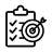 Black and white checklist icon showing clear objectives for event strategy