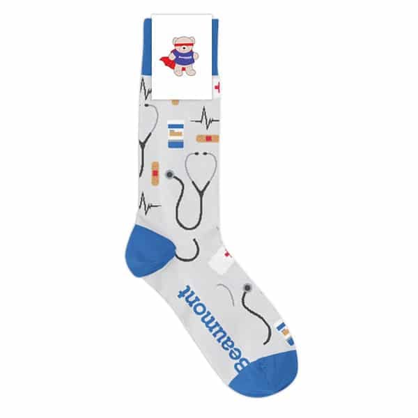 Beaumont Health Custom Sock gift for doctors, nurses, and all types of healthcare staff