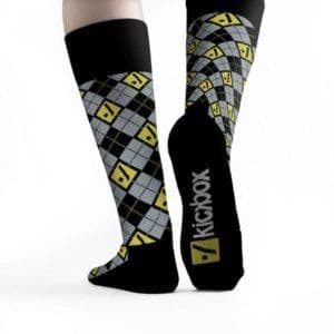 Custom socks for Kickbox by Sock Club rear view 
