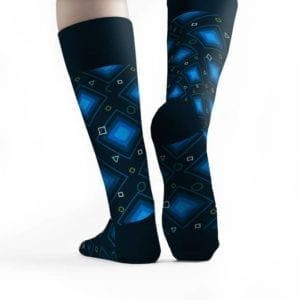 Custom socks for Swimlane by Sock Club rear view 
