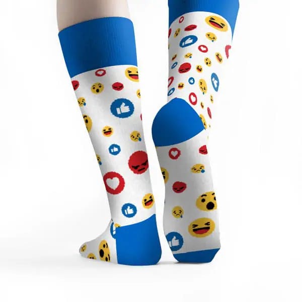 Custom socks for Facebook Intern rear view 