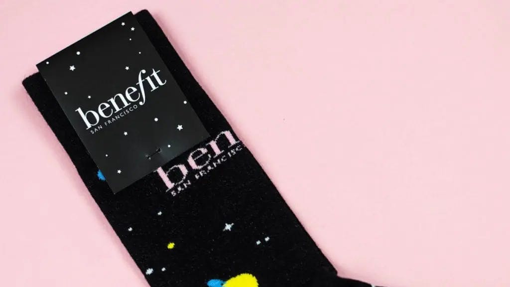 custom socks for Benefit Beauty