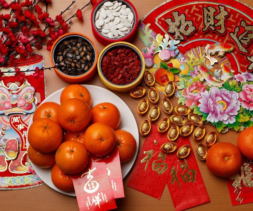 Some items that are part of traditional Chinese New Year traditions.