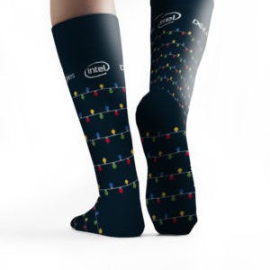 Custom socks for Dell Technologies by Sock Club rear view 