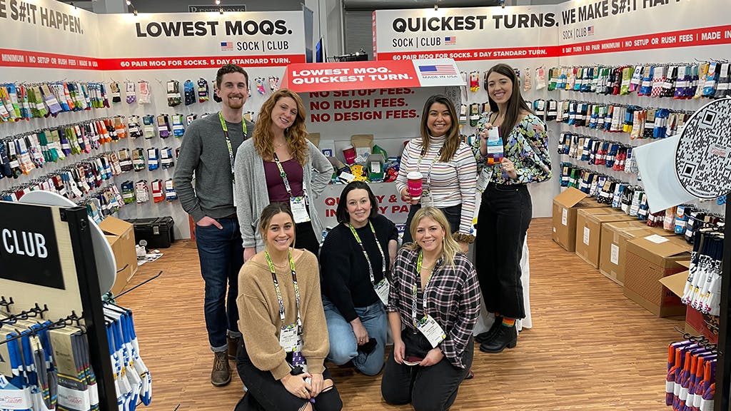 Sock Club team at trade show booth