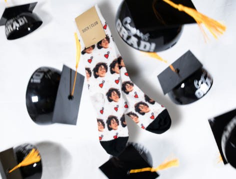 Custom face socks for graduation gift
