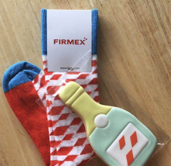 Custom Socks for Firmex Employee New Hire Onboarding Kit