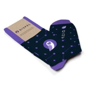 Dispel custom socks by Sock Club with custom packaging